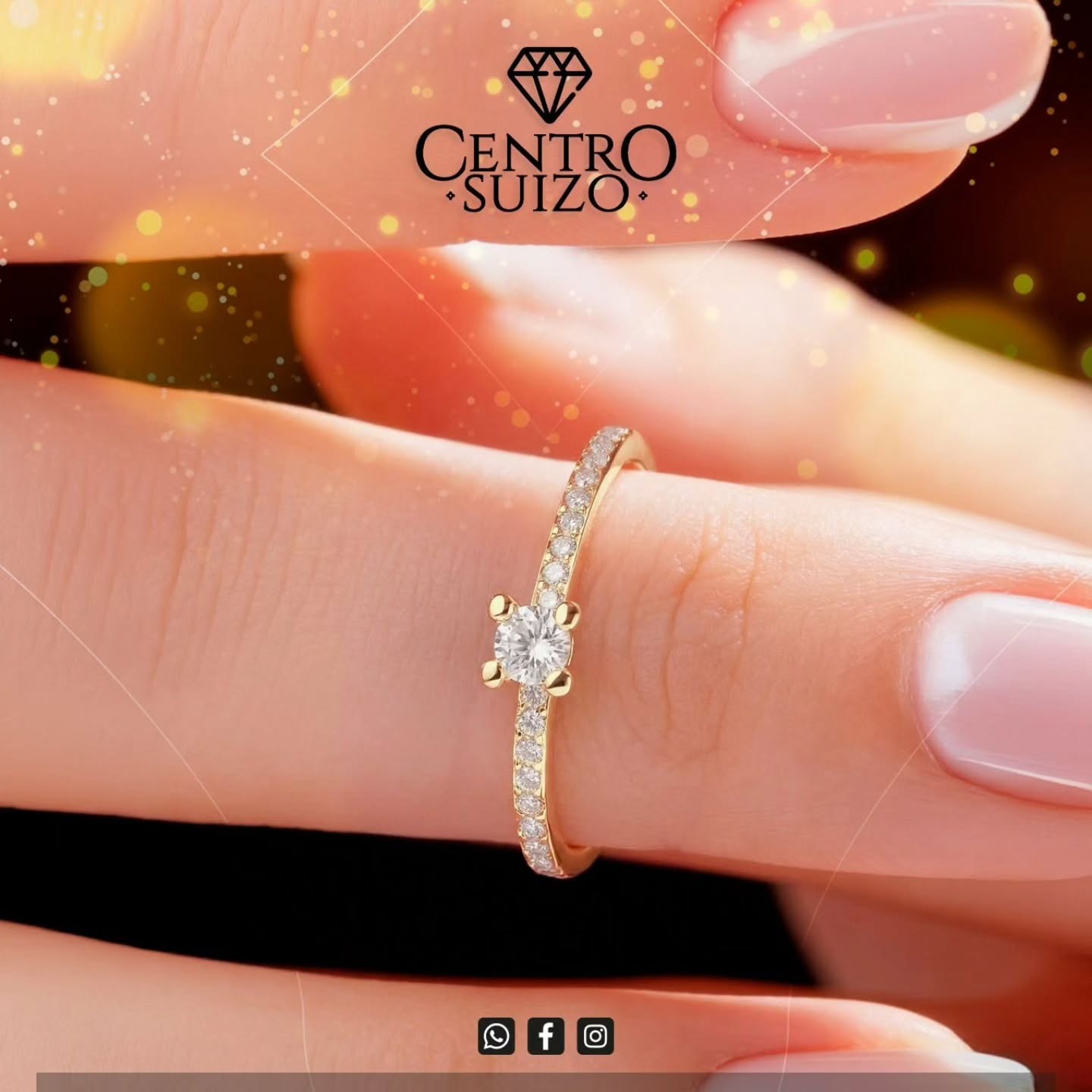 Anillo de compromiso con zafiro — Centro Suizo Iquique