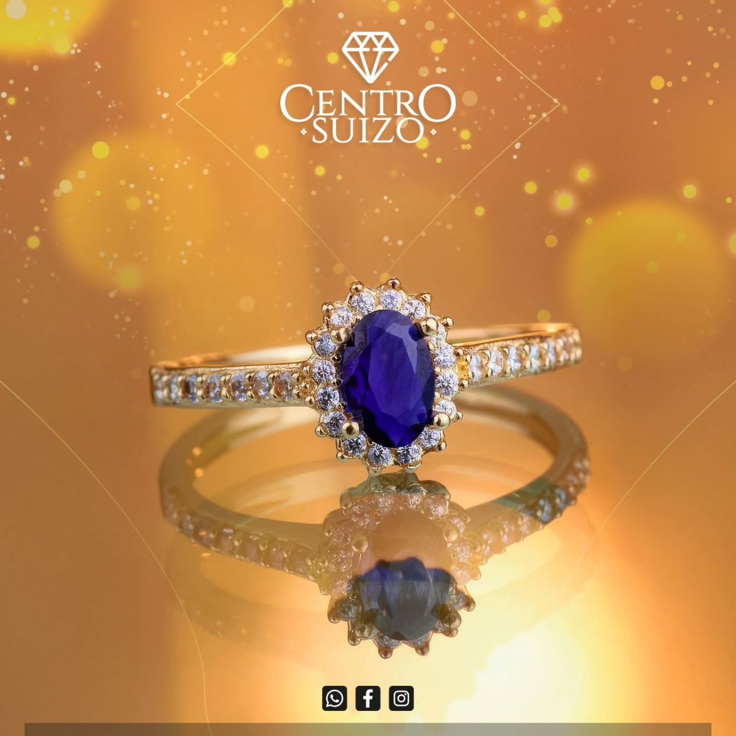Anillo solitario oro 18K — Centro Suizo